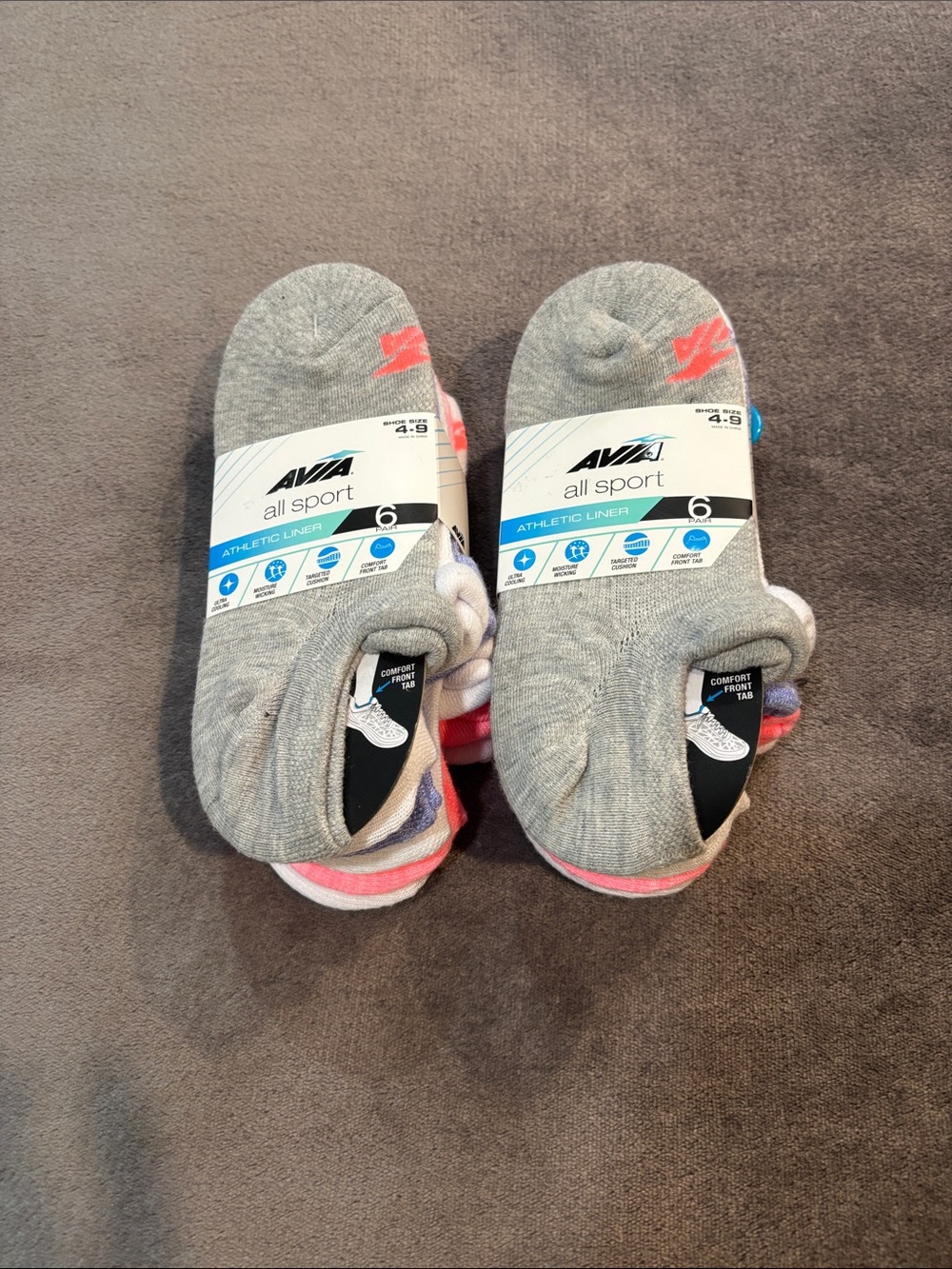 Avia Socks Bundle All Sport Athletic pack of 6 each - size: women’s shoe 4-9